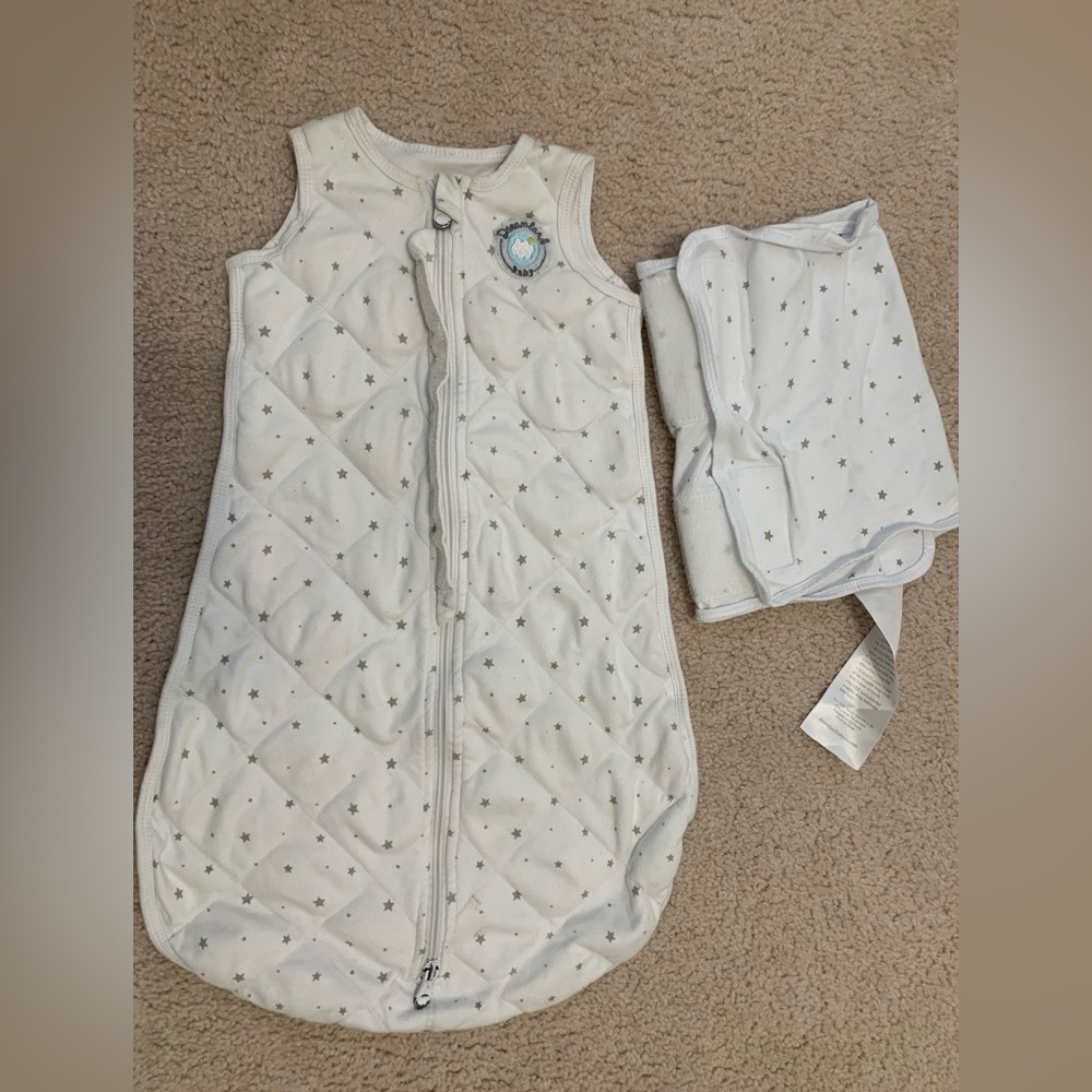 Dreamland baby weighted sleep sack with swaddle  Star-Patterned small